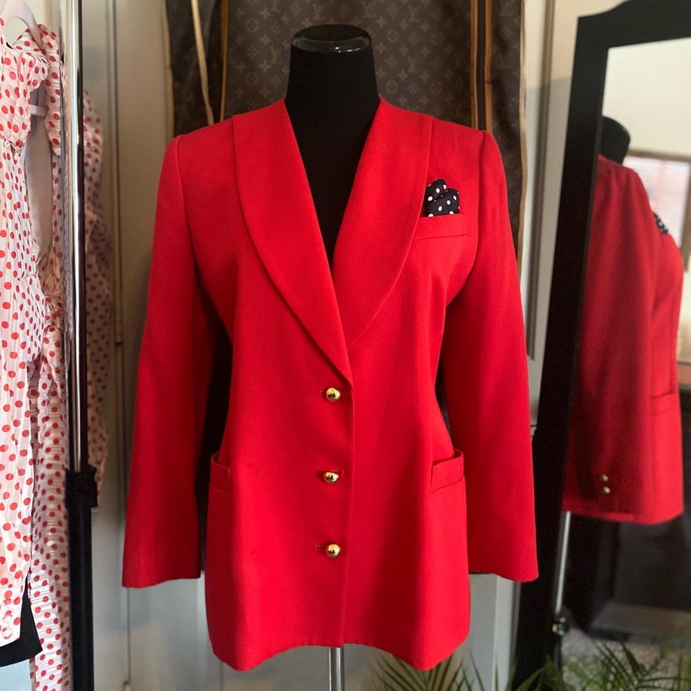 VTG Red Blazer with Gold Buttons